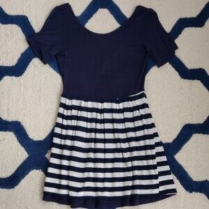 Nordstrom Whisper Stitch Fix Navy Striped Stretch Dress Size M